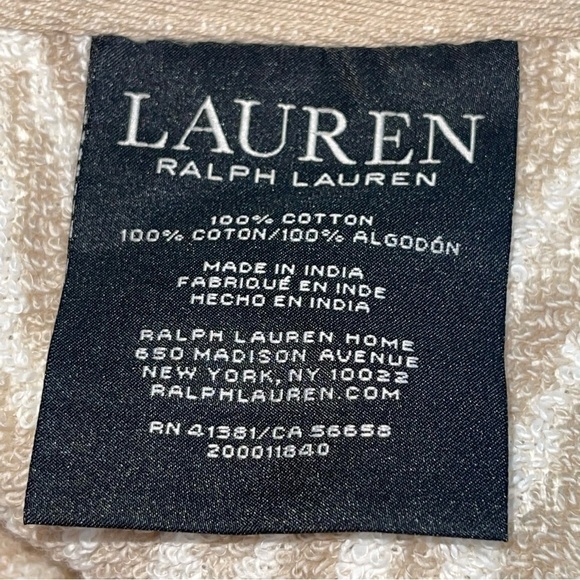 Ralph Lauren Sanders Spencer tan basket weave set of 4 Washcloths NWT - Picture 2 of 7